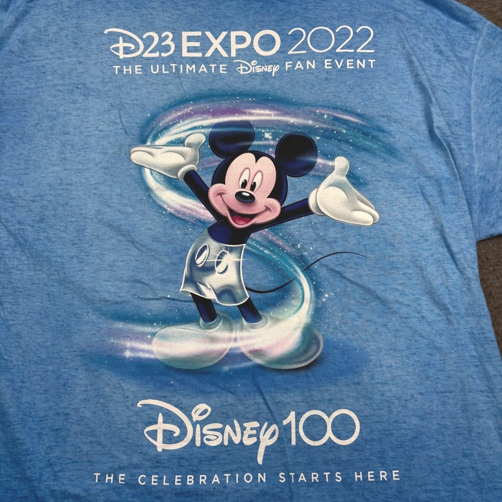 NWT Disney D23 Expo 2022 Mickey Mouse 100th Anniversary Blue T Shirt 3XL Fantasy